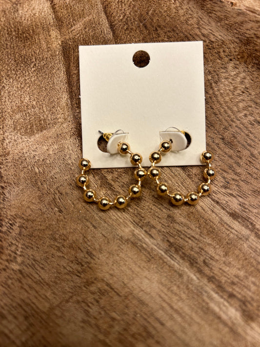 Ball Hoops Earrings Gold